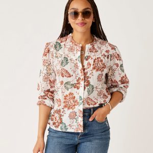 Tatum Gauze Top: Cloud Taj